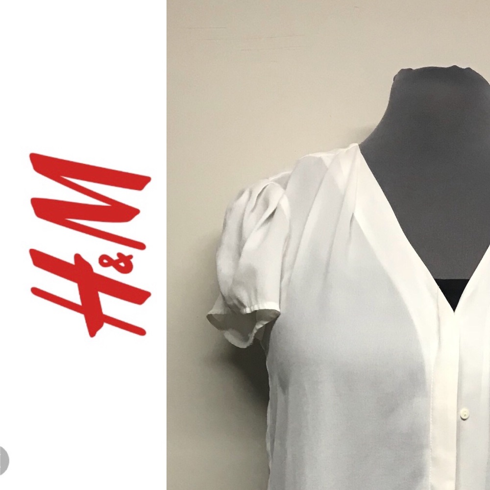H&M Ivory Polyester Blouse